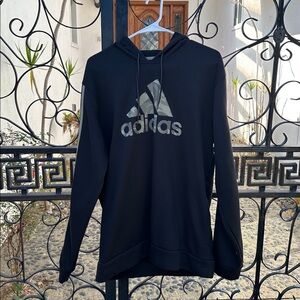 Adidas Black Hoodie with Silver Logo